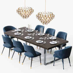 Table _ Chair - Eichholtz Dining Set 