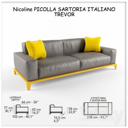 Sofa - Sofa Nicoline PICOLLA SARTORIA TREVOR 