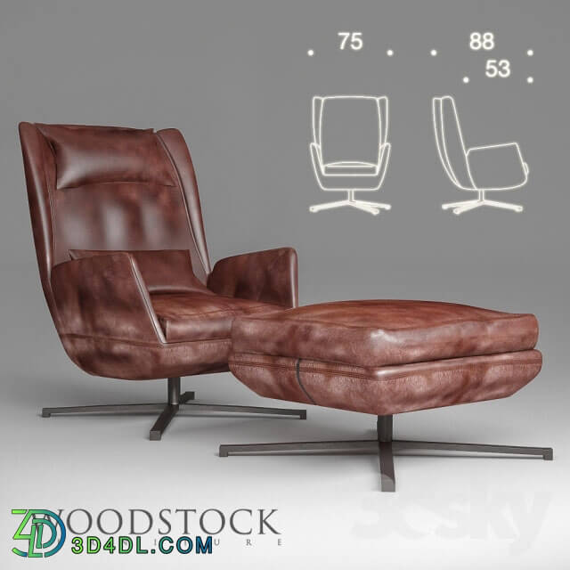 Arm chair - Armchair with pouf Fly