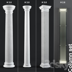 Decorative plaster - Column set - Set of 4 columns 