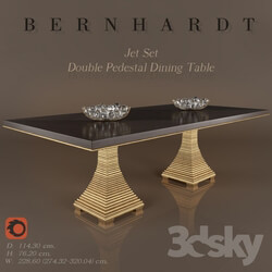 Table - Bernhardt Jet Set Double Pedestal Dining Table 