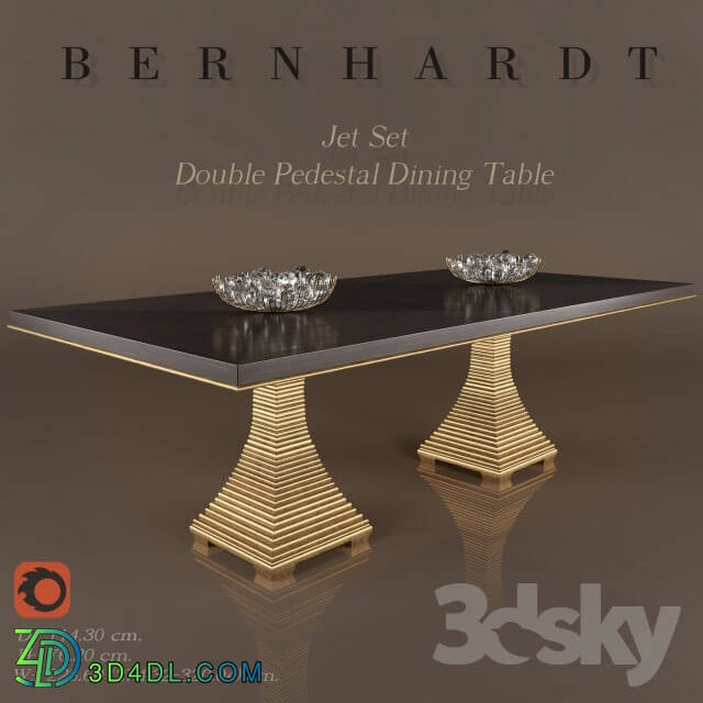 Table - Bernhardt Jet Set Double Pedestal Dining Table