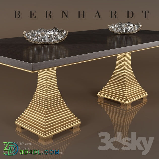 Table - Bernhardt Jet Set Double Pedestal Dining Table