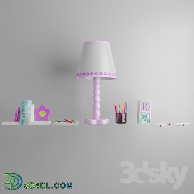 Miscellaneous - set for children__39_s room with lamp