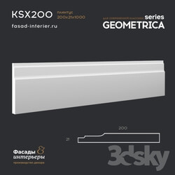 Decorative plaster - Gypsum plinth - KSX200. Dimensions _21x200x1000_ 