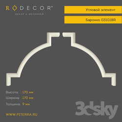 Decorative plaster - Corner element RODECOR Baroque 03101BR 