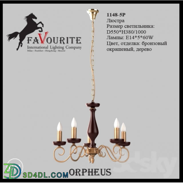 Ceiling light - Favourite 1148-5 light chandelier