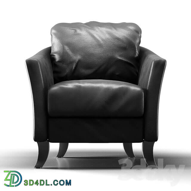 Arm chair - Dark Brown Leather-Look Accent Chair