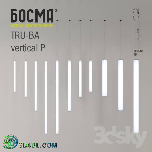 Ceiling light - TRU-BA vertical P _ BOSMA