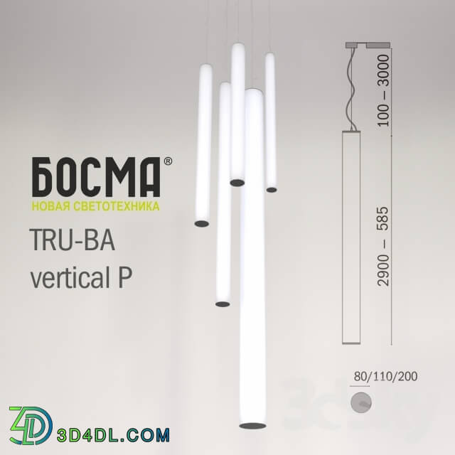 Ceiling light - TRU-BA vertical P _ BOSMA