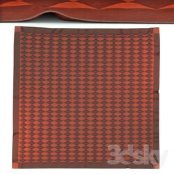 Carpets - Red leather rhombus rug 