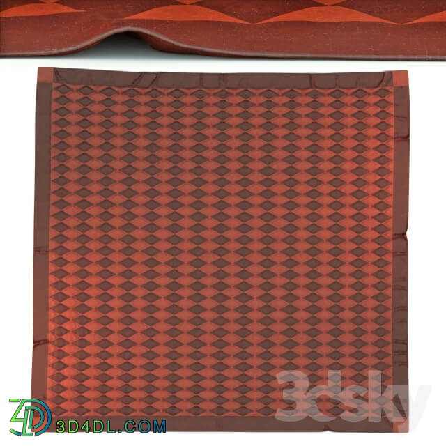 Carpets - Red leather rhombus rug