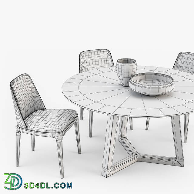 Table _ Chair - Poliform Grace chair Concorde table set2