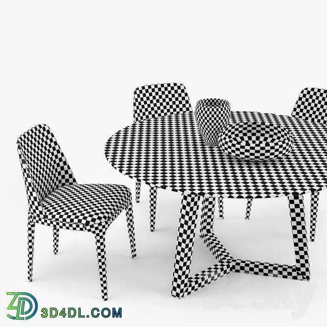 Table _ Chair - Poliform Grace chair Concorde table set2