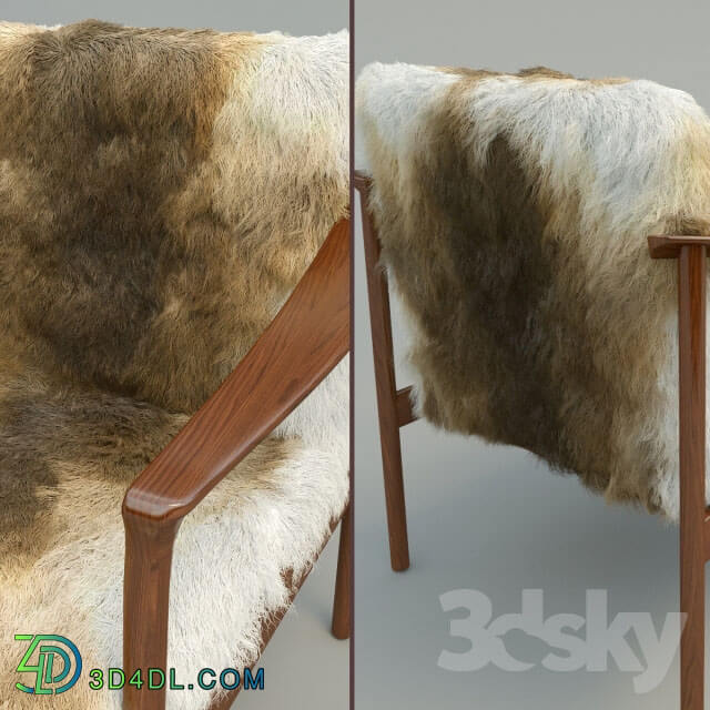 Arm chair - Armchair with deer skin