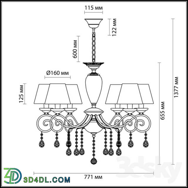 Ceiling light - Chandelier ODEON LIGHT 3924_6 MARIONETTA