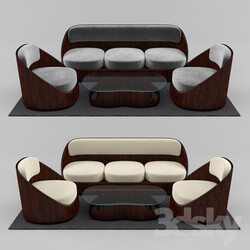 Sofa - Wooden Sofa Set 