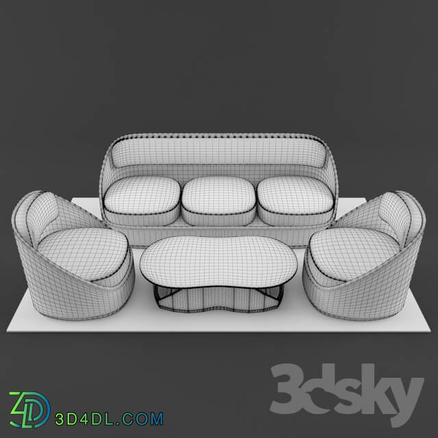 Sofa - Wooden Sofa Set