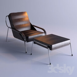 Arm chair - Zanotta maggiolina lounge chair with footstool 