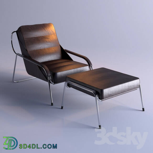 Arm chair - Zanotta maggiolina lounge chair with footstool