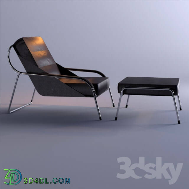 Arm chair - Zanotta maggiolina lounge chair with footstool