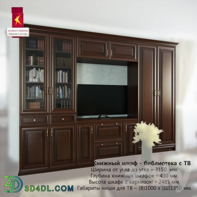 Wardrobe _ Display cabinets - Combat _ Bookcase - library with TV