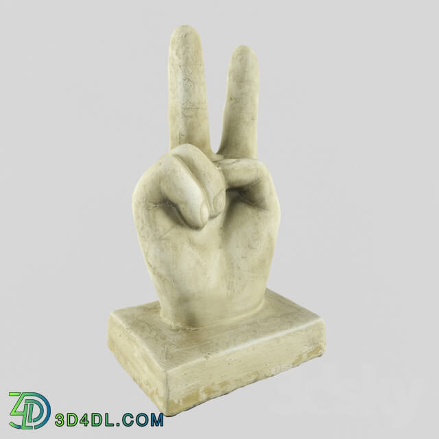 Sculpture - Hand Rock Figurine on Table
