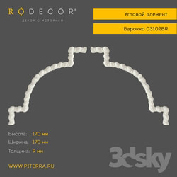 Decorative plaster - Corner element RODECOR Baroque 03102BR 