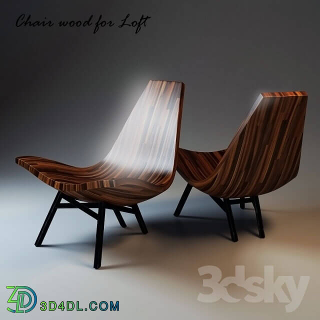 Arm chair - Chair_ wood-metal