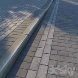 Miscellaneous - Paving slabs and curb _curb_ v2 
