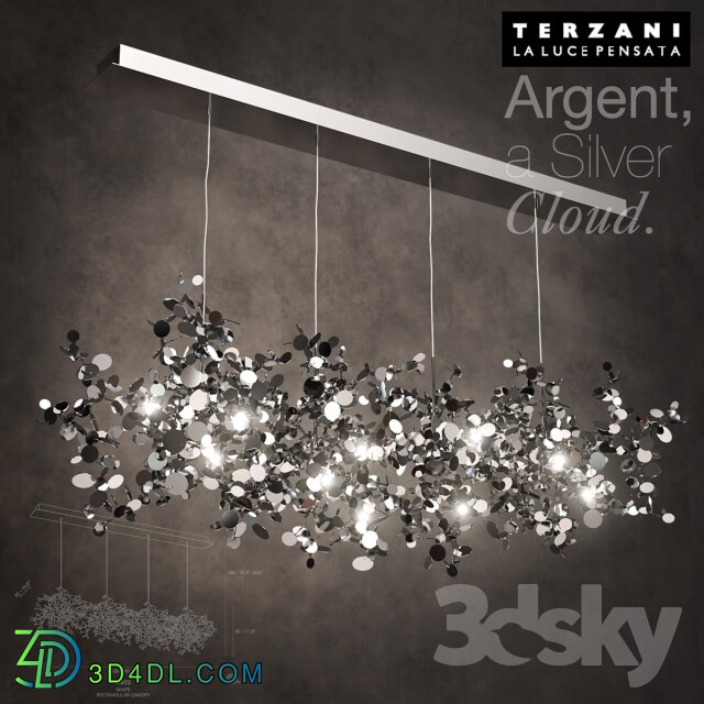 Ceiling light - TERZANI Argent Silver Cloud