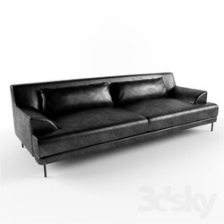 Sofa - sofa leather black 