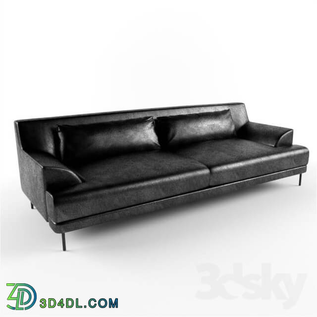 Sofa - sofa leather black