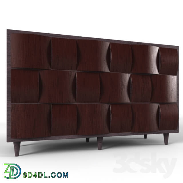 Sideboard _ Chest of drawer - wardrobe_ TRIBECCA HOME Porter Wooden Woven Brown 6-drawer Dresser