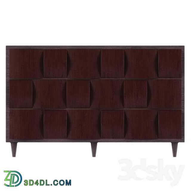 Sideboard _ Chest of drawer - wardrobe_ TRIBECCA HOME Porter Wooden Woven Brown 6-drawer Dresser