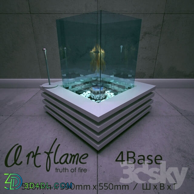 Fireplace - biokamin_ArtFlame_4base