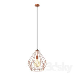 Ceiling light - 49258 Suspension CARLTON 1_ 1x60W _E27__ Ø310_ steel_ copper 