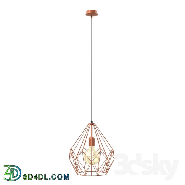 Ceiling light - 49258 Suspension CARLTON 1_ 1x60W _E27__ Ø310_ steel_ copper