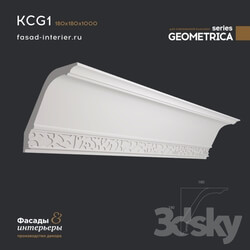 Decorative plaster - Gypsum cornice - KCG1. Dimensions 180x180x1000 