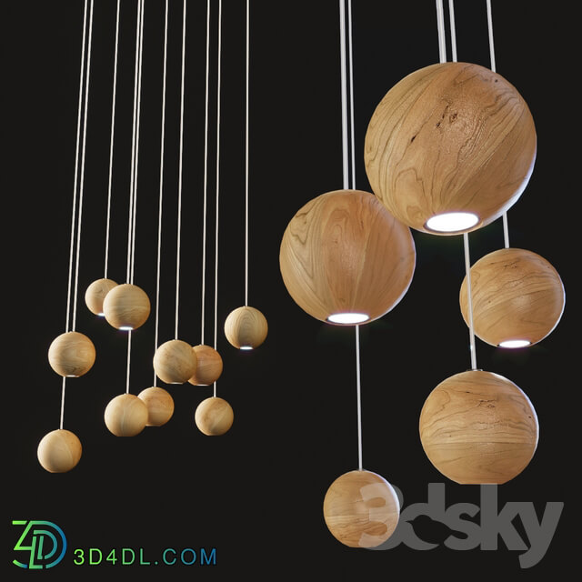 Ceiling light - Lofter Wooden Sphere