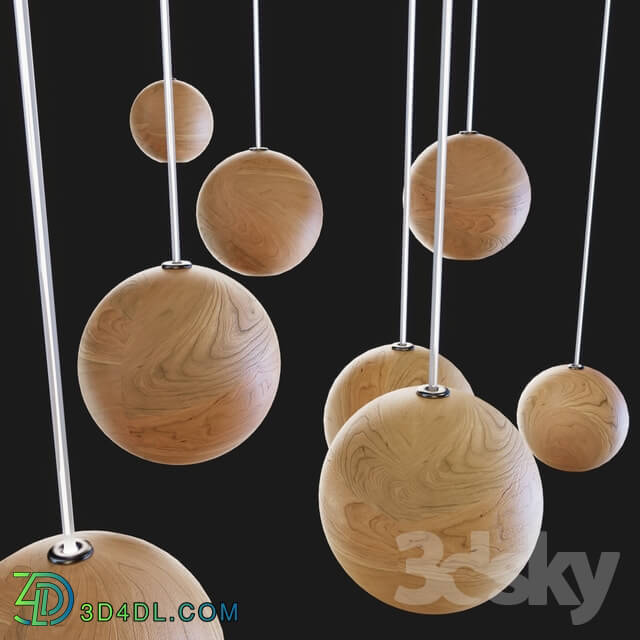 Ceiling light - Lofter Wooden Sphere