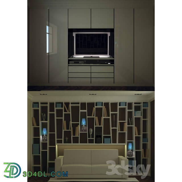 Wardrobe _ Display cabinets - Living room on request