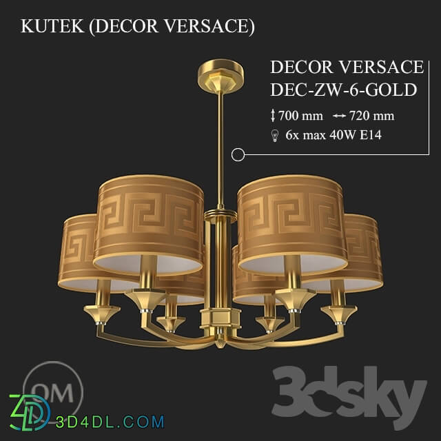 Ceiling light - KUTEK _DECOR_ DEC-ZW-6-VERSACE-A-GOLD