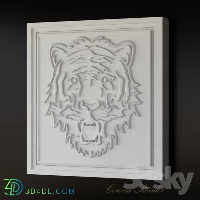 Decorative plaster - Fretwork tiger