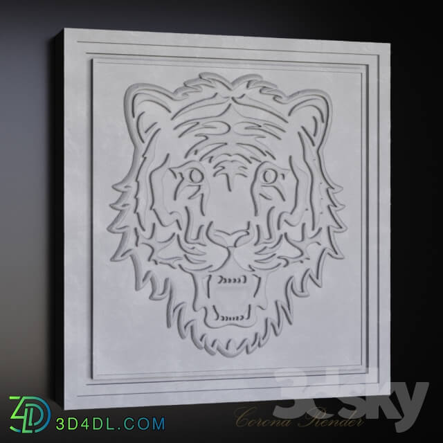 Decorative plaster - Fretwork tiger