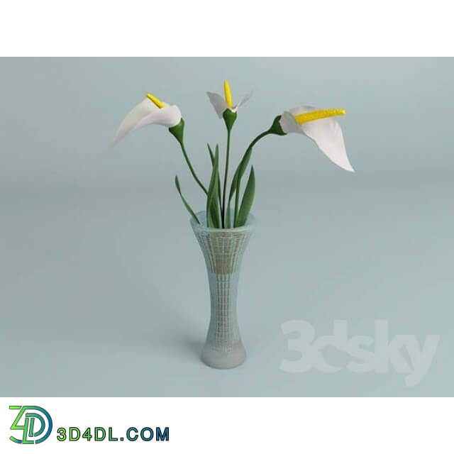 Plant - Vase with flowers 01