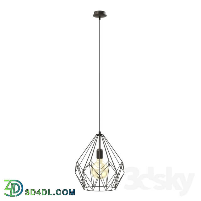 Ceiling light - 49257 Suspension CARLTON 1_ 1x60W _E27__ Ø310_ steel_ black