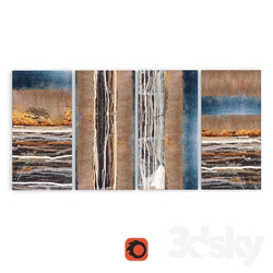 Frame - Set of paintings Stripes 3 