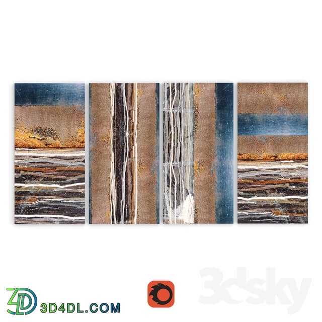 Frame - Set of paintings Stripes 3