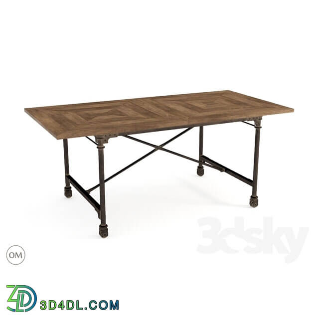 Table - Vintage wood _ metall table 72 __ S 0004-8831